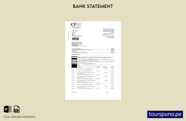 listo para imprimir plantilla de word   extracto bancario CFSB de EE. UU.